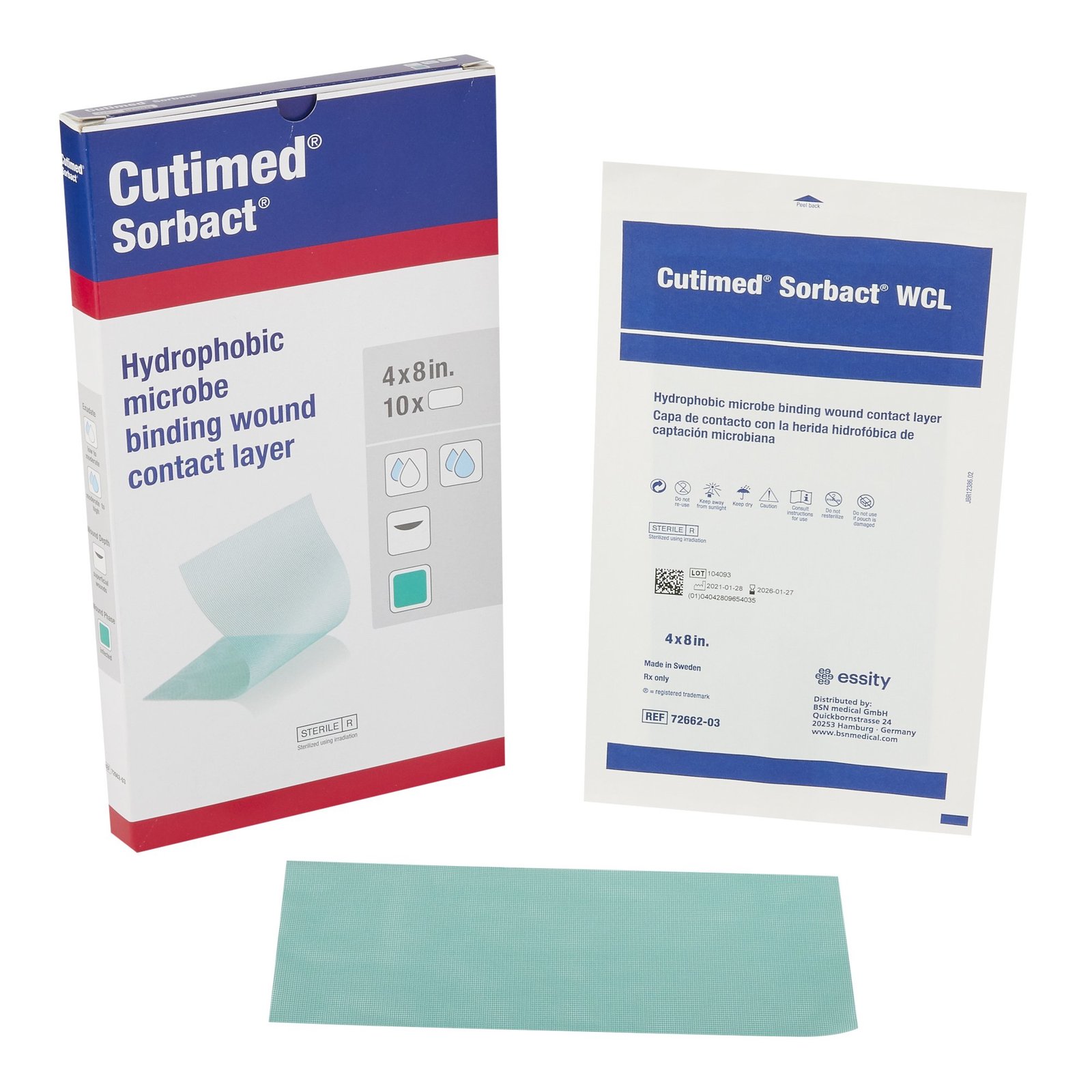 Cutimed® Sorbact® Wcl Antimicrobial Wound Contact Layer Dressing 4 X 8 Inch Agorahc